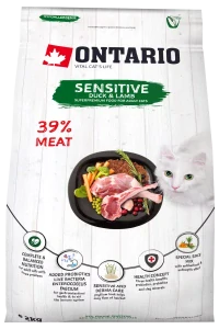 ONTARIO Cat Sensitive Duck & Lamb, 2kg