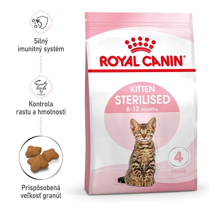 ROYAL CANIN Kitten Sterilised Granule pre kastrované mačatá, 2kg