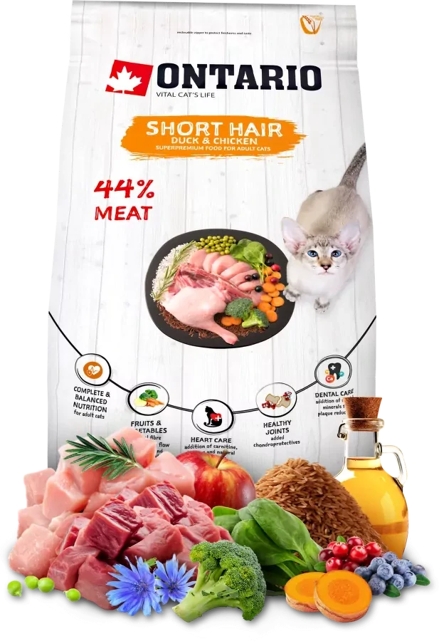 ONTARIO Cat Short Hair Duck & Chicken, 2kg
