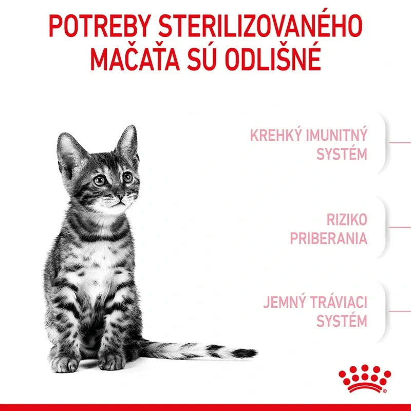 ROYAL CANIN Kitten Sterilised Granule pre kastrované mačatá, 2kg