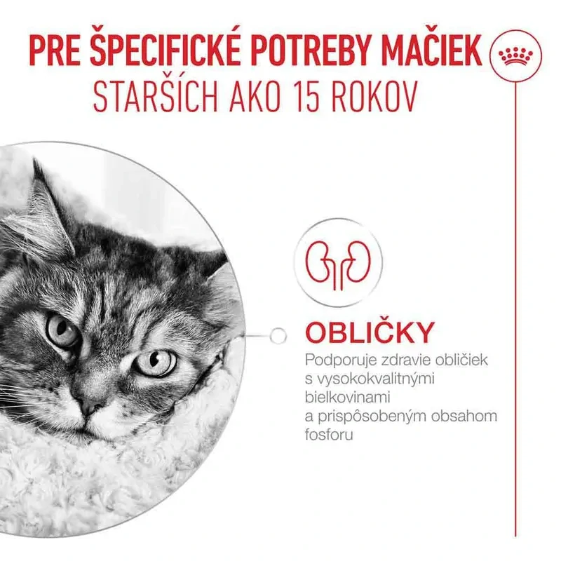 ROYAL CANIN Ageing 15+ cat Granule pre starnúce mačky staršie ako 15 rokov, 2kg